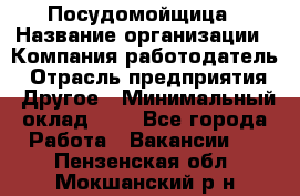 Посудомойщица › Название организации ­ Компания-работодатель › Отрасль предприятия ­ Другое › Минимальный оклад ­ 1 - Все города Работа » Вакансии   . Пензенская обл.,Мокшанский р-н